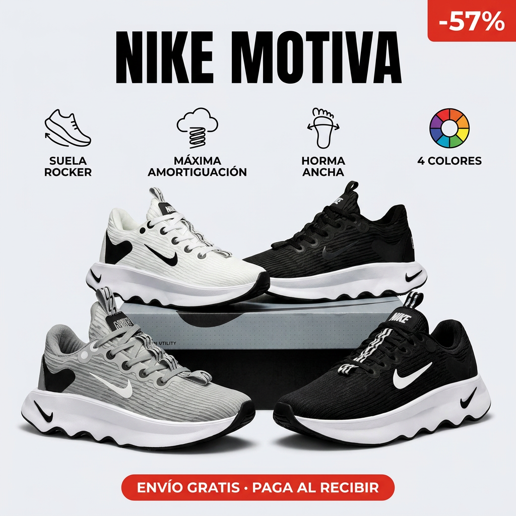 Nike Motiva — Tenis Cómodos con Suela Rocker | Envío Gratis