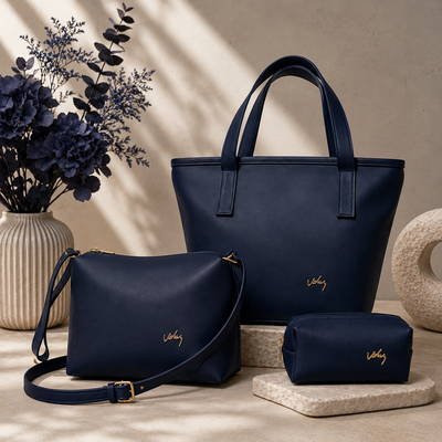 Vélez Trío de Bolsas Femininas em Couro Legítimo