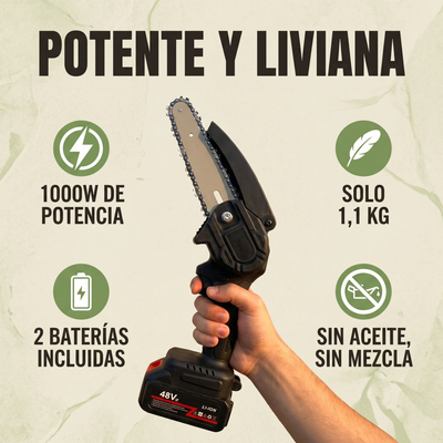 Motosierra Eléctrica a Batería — Sin Aceite, Sin Gasolina