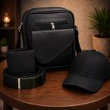 Combo de Cuero 4 en 1 — Bolso + Billetera + Cinturón + Gorra